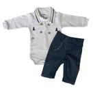 Kit 2 Peças Conjunto Completo Pagão Recém Nascido Marinheiro