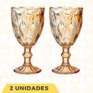 Kit 2 Peças Copo Taças Vidro 330ML Diamond Ambar
