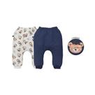 Kit 2 Peças Culote Bebê Menino Moletom Urso Jogador Upi Uli