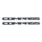 Kit 2 peças emblemas letreiro Compass porta lateral Jeep ano modelo 2016 até 2020 Preto cromado