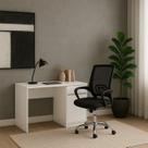 Kit 2 Peças Escrivaninha Office Morada Com Cadeira Escritorio Diretor Tela Mesh Tok Preto