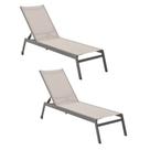 Kit 2 Peças Espreguiçadeiras Chaise Outdoor Itaguá Amêndoa Tela Bege ou Grafite Tela Grafite - Rivatti Kit 2 Peças Espreguiçadeiras Chaise Outdoor Itaguá Amêndoa Tela Bege ou Grafite Tela Grafite - Rivatti