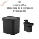 Kit 2 Peças - Lixeira e Dispenser De Detergente Organizador de Pia Kit 2 Peças - Lixeira e Dispenser De Detergente Organizador de Pia