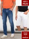 Kit 2 Peças Masculino Calça Jeans Corte Moderno+ Bermuda Sarja Branca Kit 2 Peças Masculino Calça Jeans Corte Moderno+ Bermuda Sarja Branca