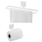 Kit 2 Peças Porta Toalha Toalheiro 25cm Suporte Papel Higiênico Banheiro Branco Fosco - Future