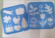 KIT 2 Peças Stencil, Desenhos Variados Azul Tupperware