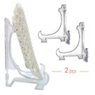 Kit 2 Peças Suporte P/ Pratos Acrílico Transparente 12,5cm