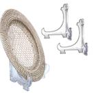 Kit 2 Peças Suporte P/ Pratos Acrílico Transparente 15cm