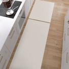 Kit 2 Peças Tapete Passadeira e Capacho Antiderrapante 1.30m X 45cm Decoração Cozinha Tear Artesanal Algodão Rústico Cru Off-White