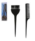 Kit 2 peças Tintura Pintura para Cabelo Pincel e Pente com Cabo Fino
