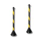 Kit 2 Pedestal para corrente 90CM Preto e Amarelo