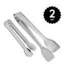 Kit 2 Pegador Inox Frios Carne Churrasco Servir Cozinha Mesa Multiuso Bares Restaurantes Utensílio