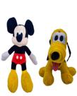 Kit 2 Pelúcias Mickey E Pluto 30cm Luz Na Bochecha BR2201