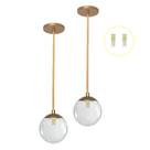Kit 2 Pendente Dourado Quarto Cabeceira de Cama Bancada +Led
