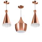 Kit 2 Pendente Funil Gourmet e 1 Balão New York New Cobre