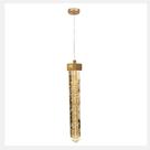 KIT 2 Pendente Led Tubo Cristal 30cm Dourado 3 cor de luz Para cabeceira de cama 8110 Quadrado