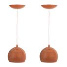 Kit 2 Pendente LowCost Bola Pequena Alumínio 15cm Cobre