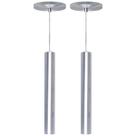 Kit 2 Pendente Luminária Tubo Alumínio Escovado 30 Cm