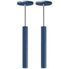 Kit 2 Pendente Luminária Tubo Azul 30 Cm
