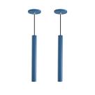 Kit 2 Pendente Luminária Tubo Azul 30 Cm Kit 2 Pendente Luminária Tubo Azul 30 Cm