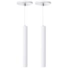 Kit 2 Pendente Luminária Tubo Branco 30 Cm