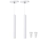 Kit 2 Pendente Luminária Tubo Branco 30 Cm + Lâmpada LED Branco Frio Kit 2 Pendente Luminária Tubo Branco 30 Cm + Lâmpada LED Branco Frio