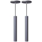 Kit 2 Pendente Luminária Tubo Cinza 30 Cm