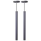 Kit 2 Pendente Luminária Tubo Cinza 50 Cm