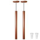 Kit 2 Pendente Luminária Tubo Cobre 50 Cm + Lâmpada LED Branco Quente
