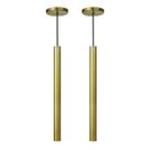 Kit 2 Pendente Luminária Tubo Dourado 50 Cm + Lâmpada LED Branco Frio