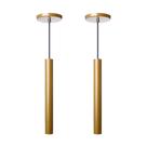 Kit 2 Pendente Luminária Tubo Dourado Fosco 30 Cm + Led 4w Kit 2 Pendente Luminária Tubo Dourado Fosco 30 Cm + Led 4w