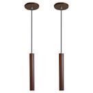 Kit 2 Pendente Luminária Tubo Marrom 30 Cm