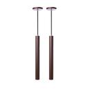 Kit 2 Pendente Luminária Tubo Marrom 30Cm Canopla 6cm