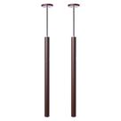Kit 2 Pendente Luminária Tubo Marrom 50Cm + Led Canopla 6cm