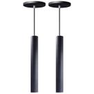Kit 2 Pendente Luminária Tubo Preto 30 Cm
