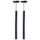 Kit 2 Pendente Luminária Tubo Preto 50 Cm