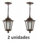Kit 2 Pendente Luminárias Lustre Clássico Retro Imbuia 113