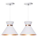 Kit 2 Pendente Lustre Luminária Berlin 15cm Branco