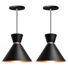 Kit 2 Pendente Lustre Luminária Berlin 23cm Preto Kit 2 Pendente Lustre Luminária Berlin 23cm Preto