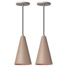 Kit 2 Pendente Lustre Luminária Cone Fendi