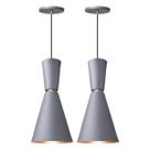 Kit 2 Pendente Lustre Luminária Cone Moscou 39cm Cinza Kit 2 Pendente Lustre Luminária Cone Moscou 39cm Cinza