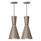 Kit 2 Pendente Lustre Luminária Cone Moscou 39cm Fendi Kit 2 Pendente Lustre Luminária Cone Moscou 39cm Fendi