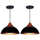 Kit 2 Pendente Lustre Luminária Elegance Preto