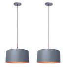 Kit 2 Pendente Lustre Luminária Madri Cinza Kit 2 Pendente Lustre Luminária Madri Cinza
