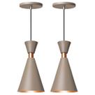 Kit 2 Pendente Lustre Luminária Mini Pequim Fendi 24cm Para Bancada de Cozinha