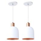 Kit 2 Pendente Lustre Luminária Open em Alumínio Branco