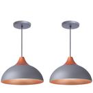 Kit 2 Pendente Lustre Luminária Panama Cinza