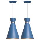 Kit 2 Pendente Lustre Luminária Pequim 30cm Azul