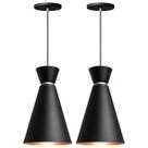 Kit 2 Pendente Lustre Luminária Pequim Preto 30cm