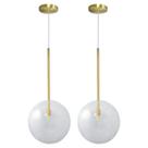 Kit 2 Pendente Lux Dourado Globo Vidro Cristal 25Cm + Led Kit 2 Pendente Lux Dourado Globo Vidro Cristal 25Cm + Led
